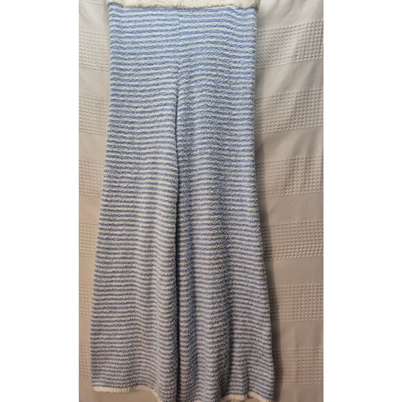 Pink Republic Pajama Pants Womens Size Large Fluffy Blue Stripe Drawstring 7352 - Picture 1 of 7